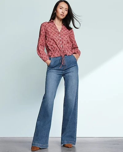 Ann Taylor The Petite Trouser Jean Clean Dark Wash Women's