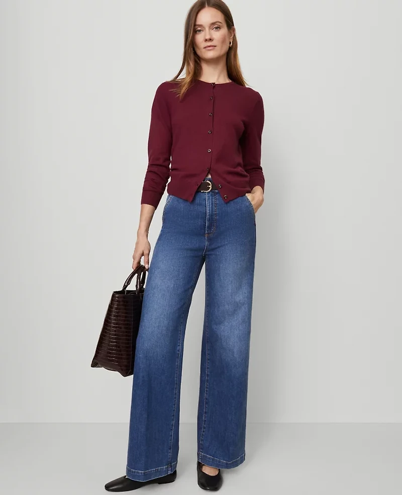 Ann Taylor The Petite Trouser Jean Clean Dark Wash Women's