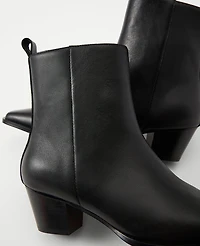 Ann Taylor Tapered Heel Leather Bootie Women's
