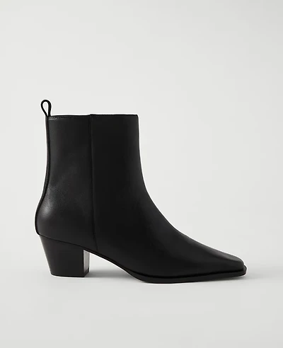 Ann Taylor Tapered Heel Leather Bootie Women's
