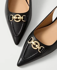Ann Taylor Horsebit Leather Slingback Pump Women's