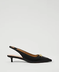 Ann Taylor Horsebit Leather Slingback Pump Women's