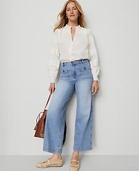 Ann Taylor Weekend Collection Patch Pocket Jean Vintage Light Indigo Wash Women's