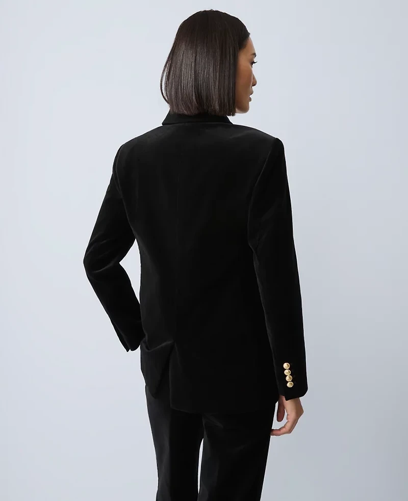 Ann Taylor The Crosby Blazer Velvet Black Women's