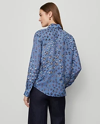 Ann Taylor Floral Essential Shirt Cool Cascades Women's
