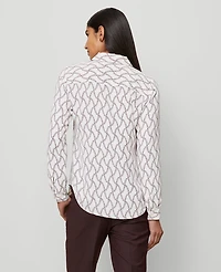 Ann Taylor Floral Essential Shirt Winter White Women's