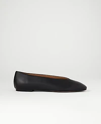 Ann Taylor Leather Ballet Flat Black Women's