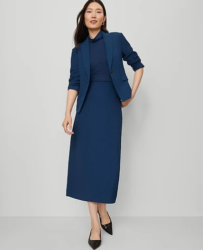 Ann Taylor Column Midi Skirt Fluid Crepe Moonlit Backdrop Women's