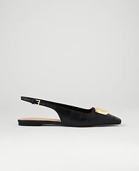 Ann Taylor Leather Buckle Slingback Flat Women's