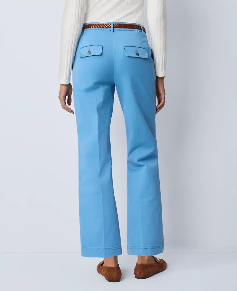 Ann Taylor Petite Weekend Collection Belted Ankle Pant Songbird Blue Women's