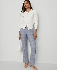Ann Taylor The Petite Bridgette Pant Plaid Faded Denim Women's