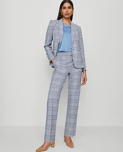 Ann Taylor The Petite Bridgette Pant Plaid Faded Denim Women's