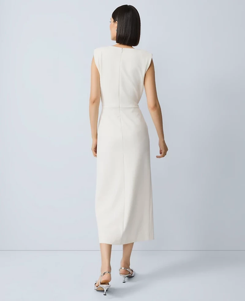 Ann Taylor Crew Neck Twist Sheath Dress Winter White Women's