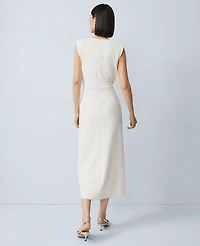 Ann Taylor Crew Neck Twist Sheath Dress Winter White Women's