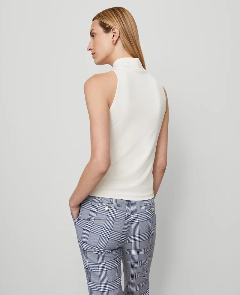 Ann Taylor Mock Neck Top Winter White Women's