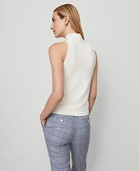 Ann Taylor Mock Neck Top Winter White Women's