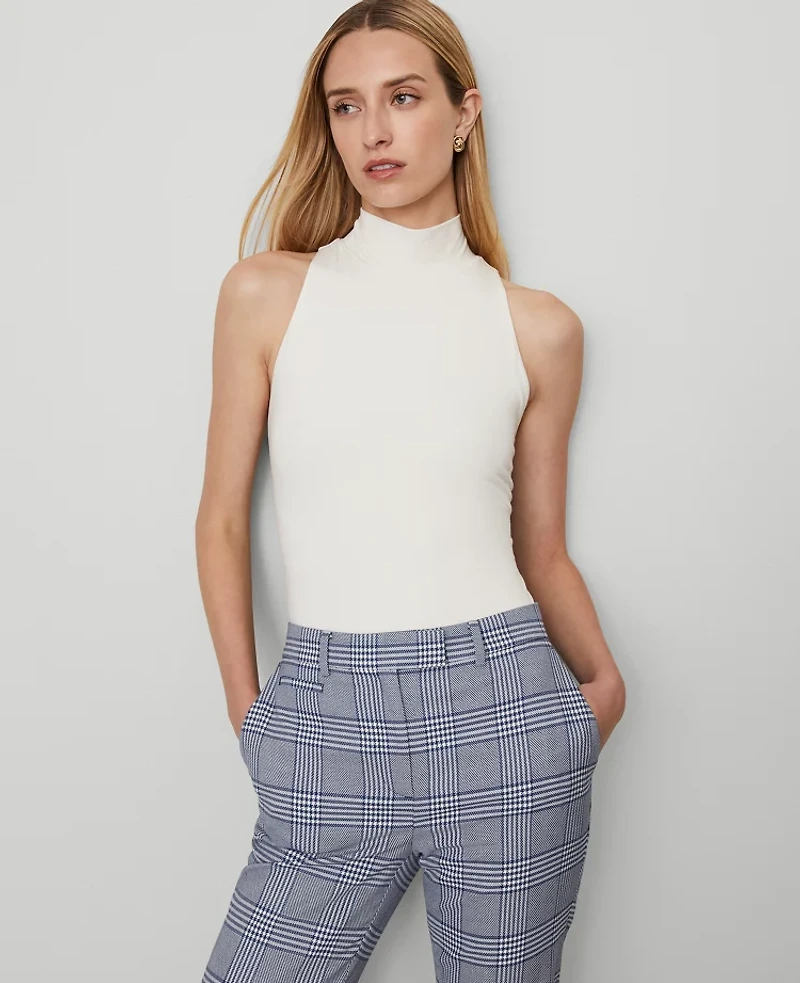 Ann Taylor Mock Neck Top Winter White Women's