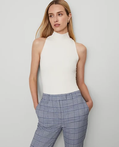 Ann Taylor Mock Neck Top Winter White Women's