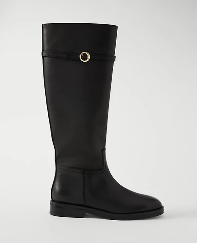 Ann Taylor Chain Wrap Leather Riding Boot Women's