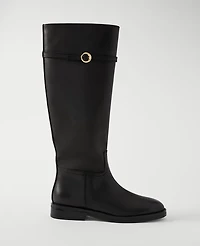 Ann Taylor Chain Wrap Leather Riding Boot Women's