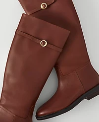 Ann Taylor Chain Wrap Leather Riding Boot Women's