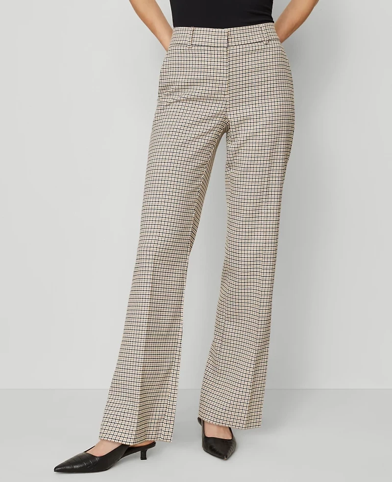 Ann Taylor The Jayne Trouser Pant Houndstooth Cafe Au Lait Women's