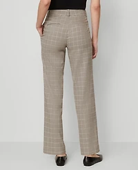 Ann Taylor The Straight Pant Plaid Copper/Cream Multi Women's
