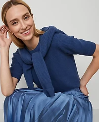 Ann Taylor Petite Satin Pleated Midi Skirt Cool Cascades Women's