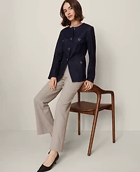 Ann Taylor The Petite Jayne Trouser Pant Houndstooth Cafe Au Lait Women's