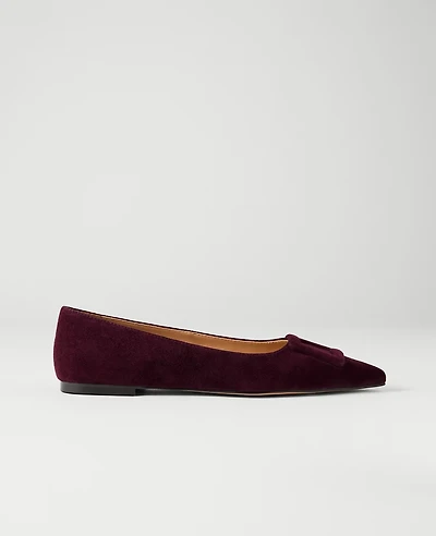 Ann Taylor Suede Buckle Flat Women's