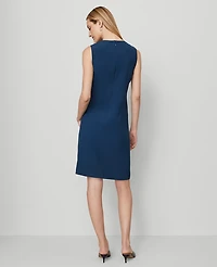 Ann Taylor The Petite Crew Neck Shift Dress Crepe Moonlit Backdrop Women's