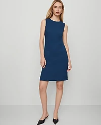 Ann Taylor The Petite Crew Neck Shift Dress Crepe Moonlit Backdrop Women's
