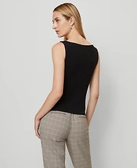 Ann Taylor Petite Draped Cowl Neck Top Black Women's
