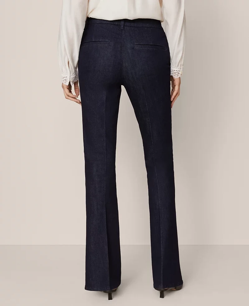 Ann Taylor Petite Mid Rise Boot Jean — Curvy Fit Classic Rinse Wash Women's
