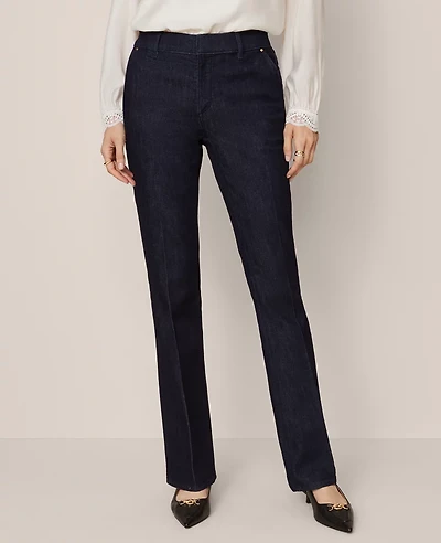 Ann Taylor Petite Mid Rise Boot Jean — Curvy Fit Classic Rinse Wash Women's
