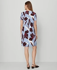 Ann Taylor Petite Floral Shift Dress Placid Blue Women's