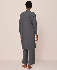 Ann Taylor Ribbed Lounge Duster Dark Graphite Heather Women's