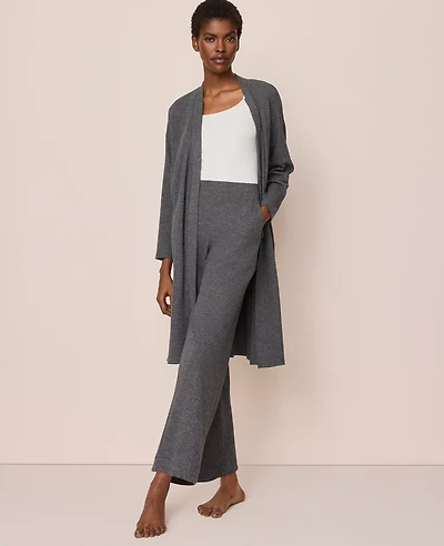Ann Taylor Ribbed Lounge Duster Dark Graphite Heather Women's