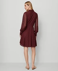 Ann Taylor Petite Lace Flare Shirtdress Windsor Wine Women's
