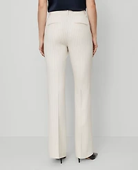 Ann Taylor The Flare Trouser Pant Pinstripe Pale Linen Women's