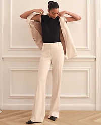 Ann Taylor The Flare Trouser Pant Pinstripe Pale Linen Women's