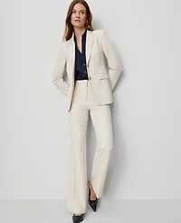 Ann Taylor The Flare Trouser Pant Pinstripe Pale Linen Women's