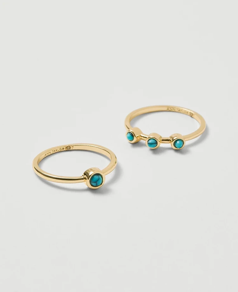Ann Taylor Turquoise Ring Set Ocean Women's