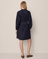 Ann Taylor Petite Weekend Collection Stand Collar Shift Dress Dark Chambray Women's