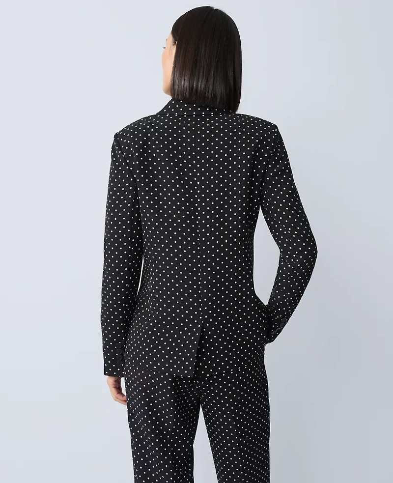 Ann Taylor The Hutton Blazer Dotted Crepe Black Women's