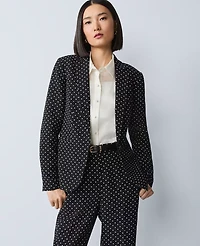Ann Taylor The Hutton Blazer Dotted Crepe Black Women's