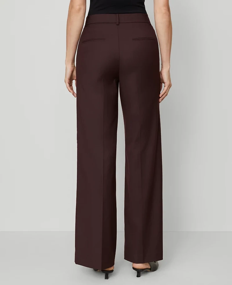 Ann Taylor The Petite Wide-Leg Pant — Curvy Fit Classic Burgundy Women's