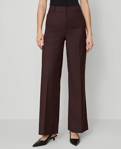 Ann Taylor The Petite Wide-Leg Pant — Curvy Fit Classic Burgundy Women's