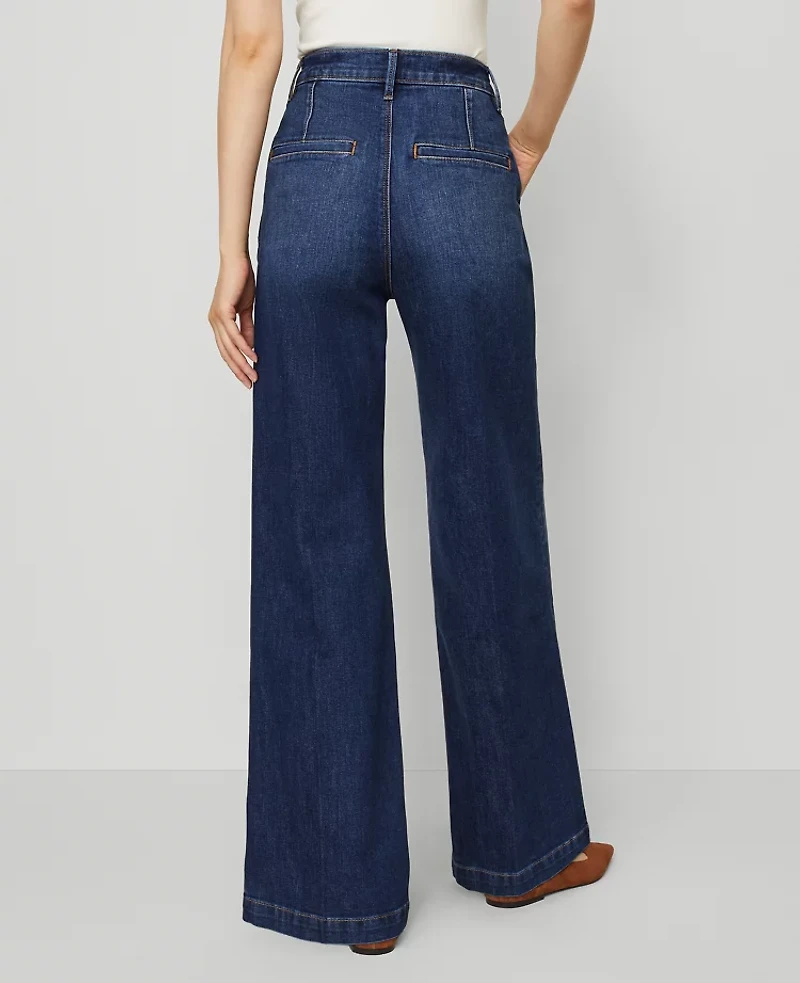 Ann Taylor The Petite Trouser Jean Bright Medium Stone Wash Women's