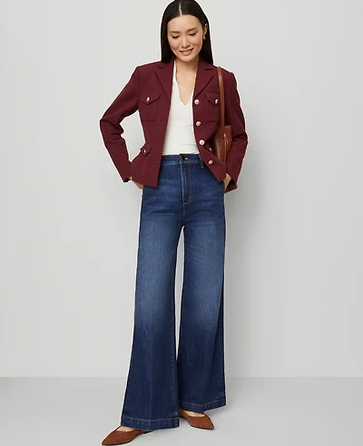 Ann Taylor The Petite Trouser Jean Bright Medium Stone Wash Women's